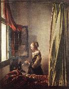 Jan Vermeer Girl Reading a Letter at an Open Window oil painting reproduction